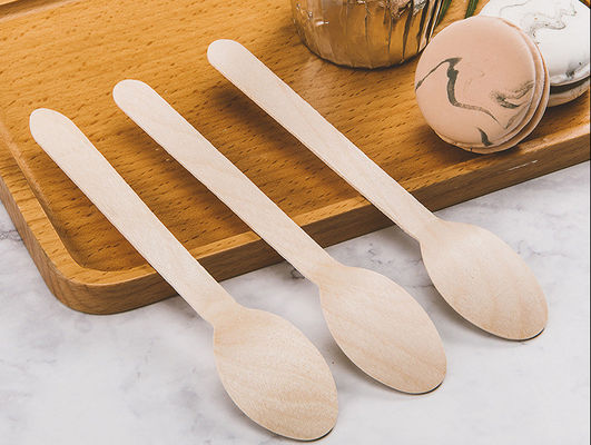 160mm Birchwood Disposable Wooden Eating Utensils forks and spoons Party Tableware