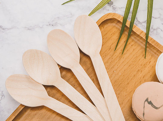 160mm Birchwood Disposable Wooden Eating Utensils forks and spoons Party Tableware