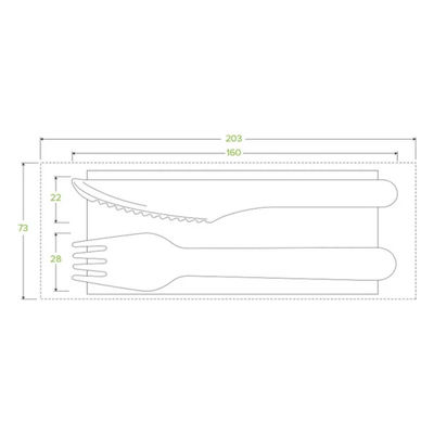 160 Mm Biodegradable Wooden Fork Spoon Napkin Toothpick With Wrapped Paper Package