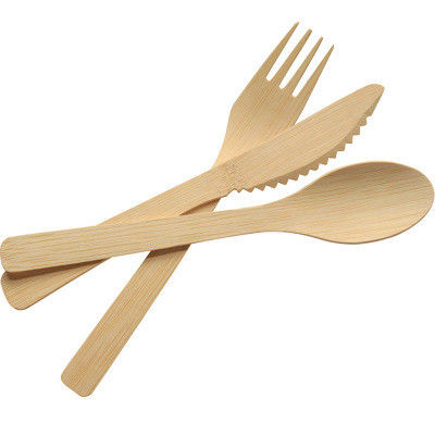 170mm Bamboo Cutlery Set Disposable Utensils Set Biodegradable Wrapped Cutlery For Party Wedding