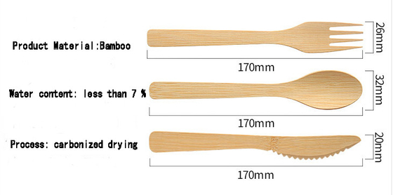 170mm Recyclable Disposable Biodegradable Bamboo Fork For Bar Hotel Kitchen