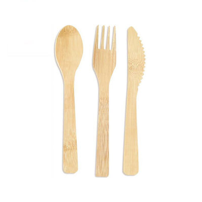 170mm Bamboo Cutlery Set Disposable Utensils Set Biodegradable Wrapped Cutlery For Party Wedding