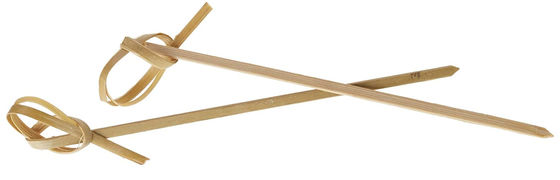Green Disposable Garnish Food Bamboo Knot Skewers 12cm
