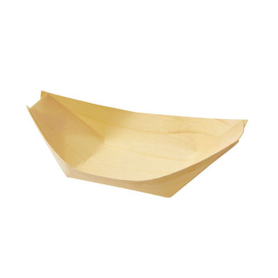 6 inch Disposable Wooden Sushi Serving Boat Plate For Food