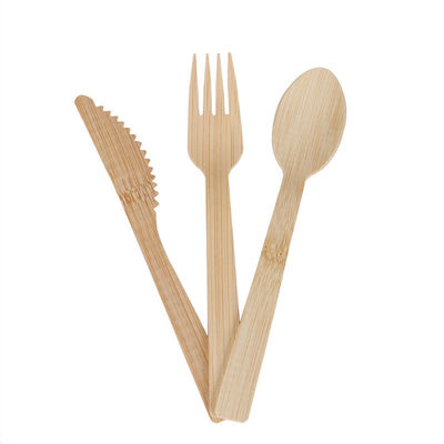 Biodegradable Disposable Bamboo Cutlery Knives Individually Wrapped 17CM