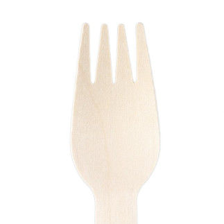 6Inch Compostable Disposable Wooden Utensils Fork Cutlery