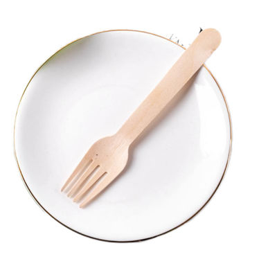 6Inch Compostable Disposable Wooden Utensils Fork Cutlery