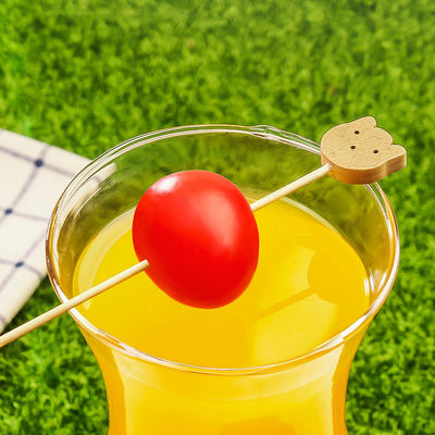 JFB Cat Wooden Decorative Bamboo Food Picks Forks For canape Fruit 100pcs/Pack